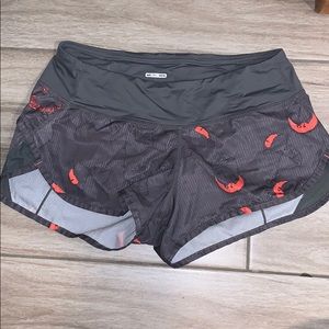 Lulu Lemon Size 2 Grey and Coral Running Shorts